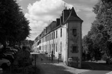 photo noir et blanc de la Place Mez Gloaguen  à quimper